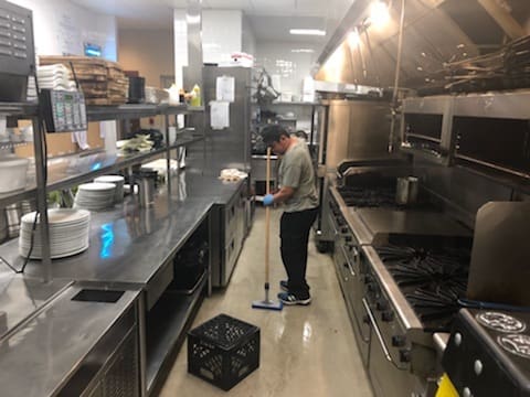 Mopping Kitchen Floor