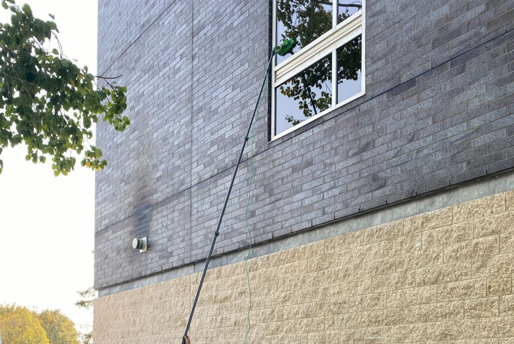 Window Cleaning with Extension Pole